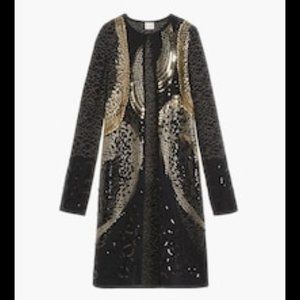 CHICO'S   SPECIAL OCCASION STATEMENT EMBELLISHED SEQUIN OPEN DUSTER CARDIGAN  00
